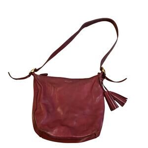 Coach 19889 Large Raspberry Legacy Duffle Bag Tassel Detail Zip Closure
